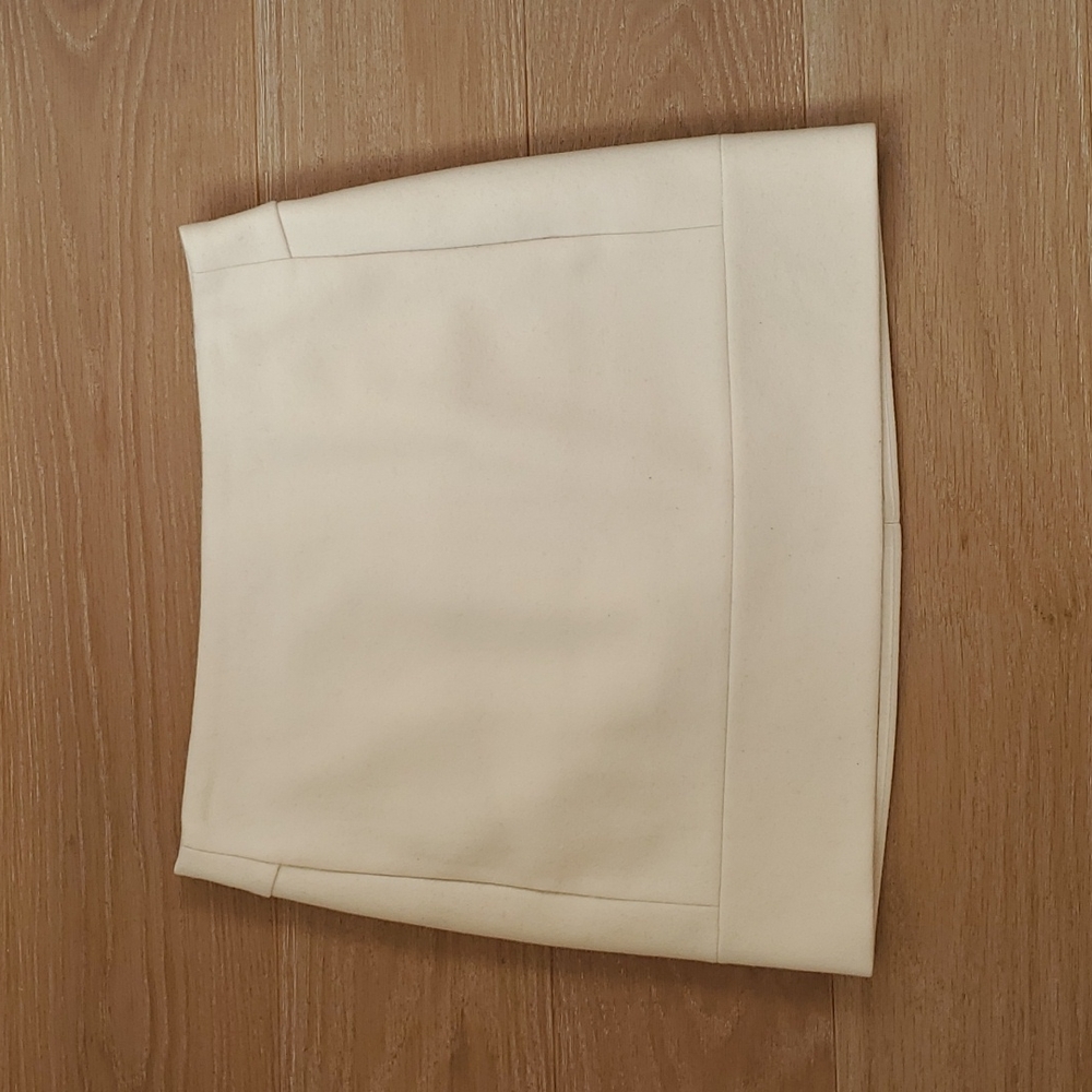 J Crew ivory felted-wool miniskirt